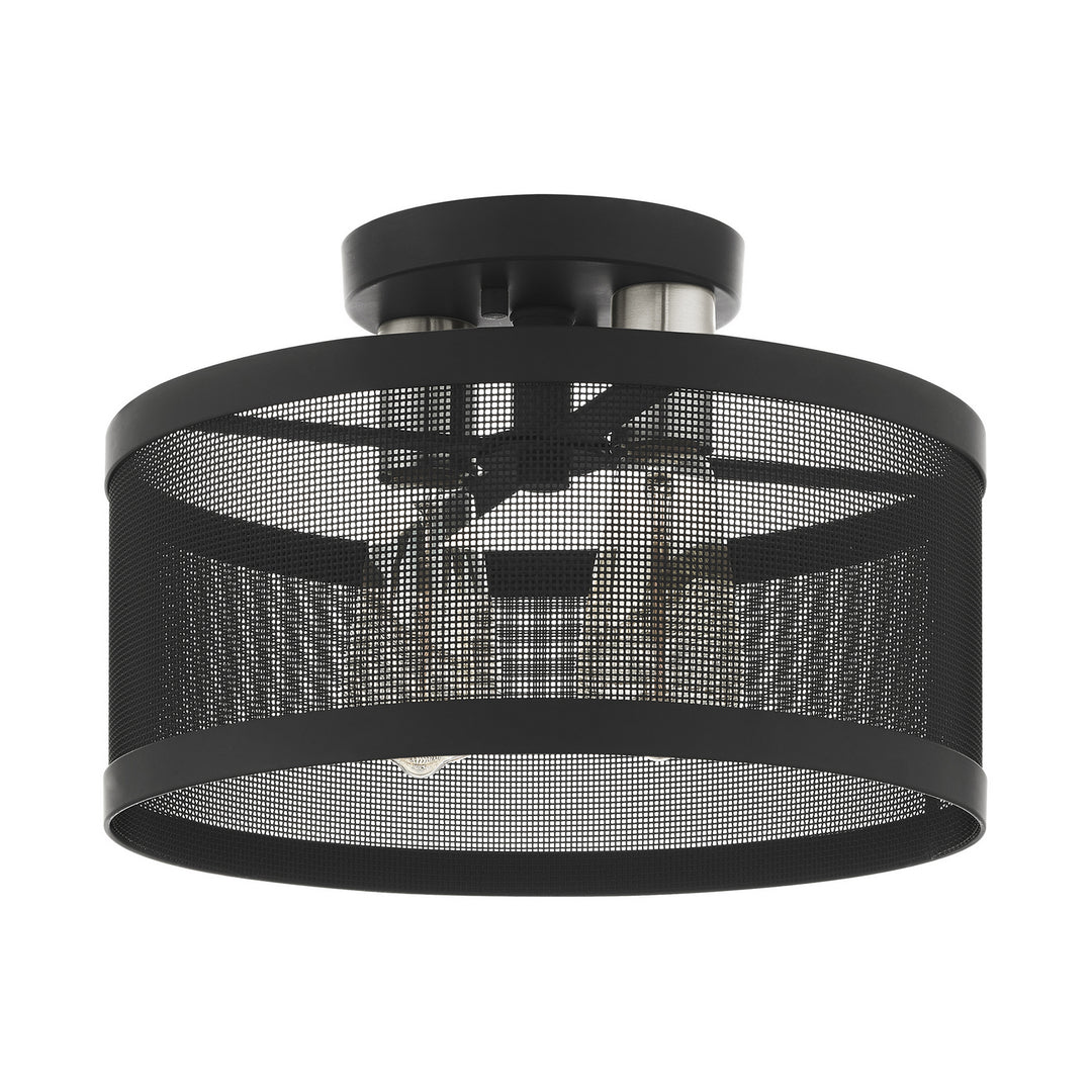 Livex Industro 46217-04 Ceiling Light - Black w/ Brushed Nickels