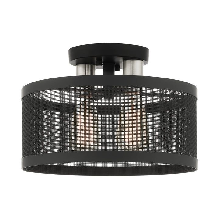 Livex Industro 46217-04 Ceiling Light - Black w/ Brushed Nickels