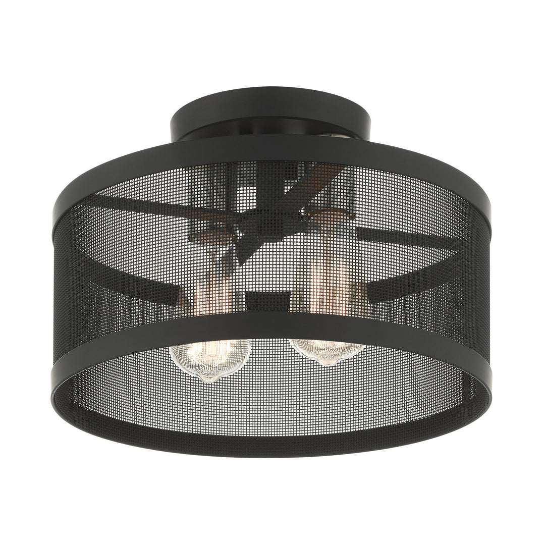 Livex Industro 46217-04 Ceiling Light - Black w/ Brushed Nickels