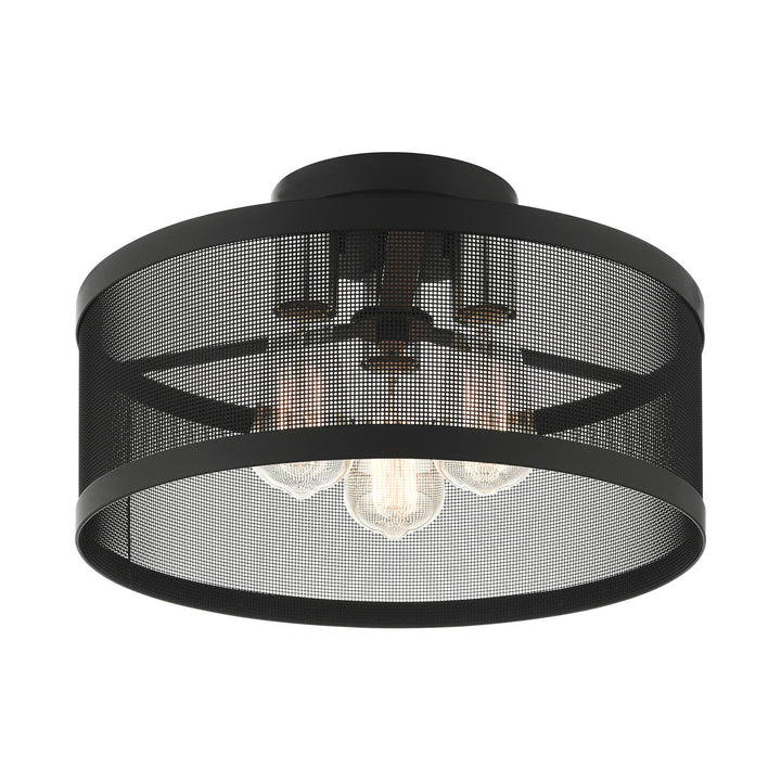 Livex Industro 46218-04 Ceiling Light - Black w/ Brushed Nickels