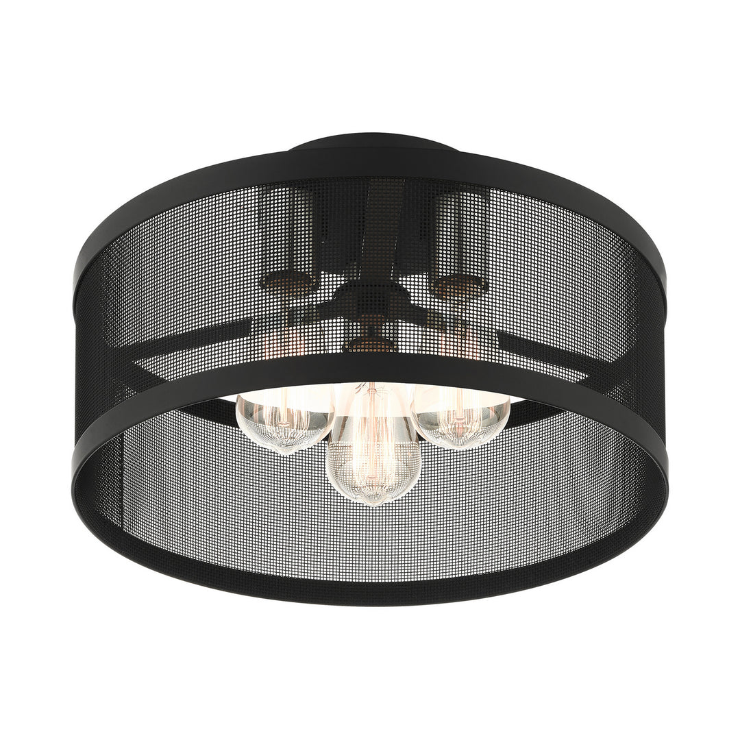 Livex Industro 46218-04 Ceiling Light - Black w/ Brushed Nickels