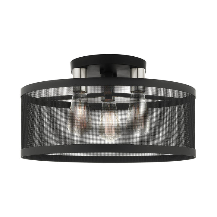 Livex Industro 46219-04 Ceiling Light - Black w/ Brushed Nickels