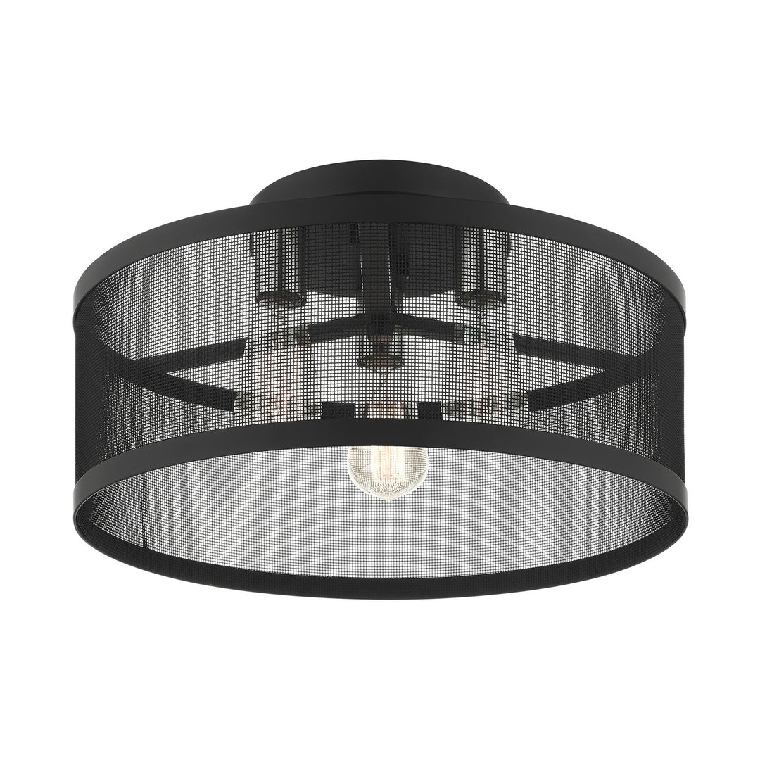 Livex Industro 46219-04 Ceiling Light - Black w/ Brushed Nickels