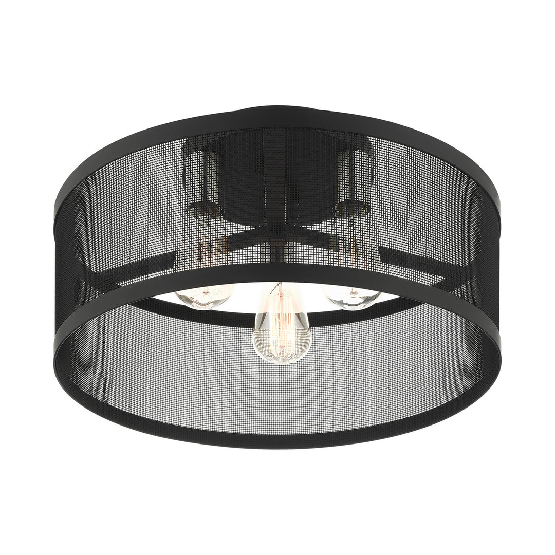 Livex Industro 46219-04 Ceiling Light - Black w/ Brushed Nickels