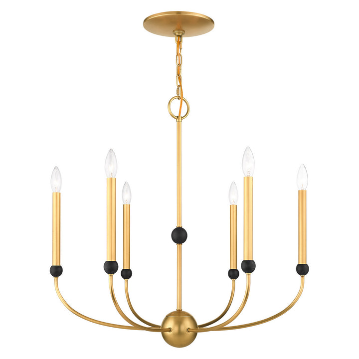 Livex Cortlandt 46316-08 Chandelier Light - Natural Brass w/ Bronzes