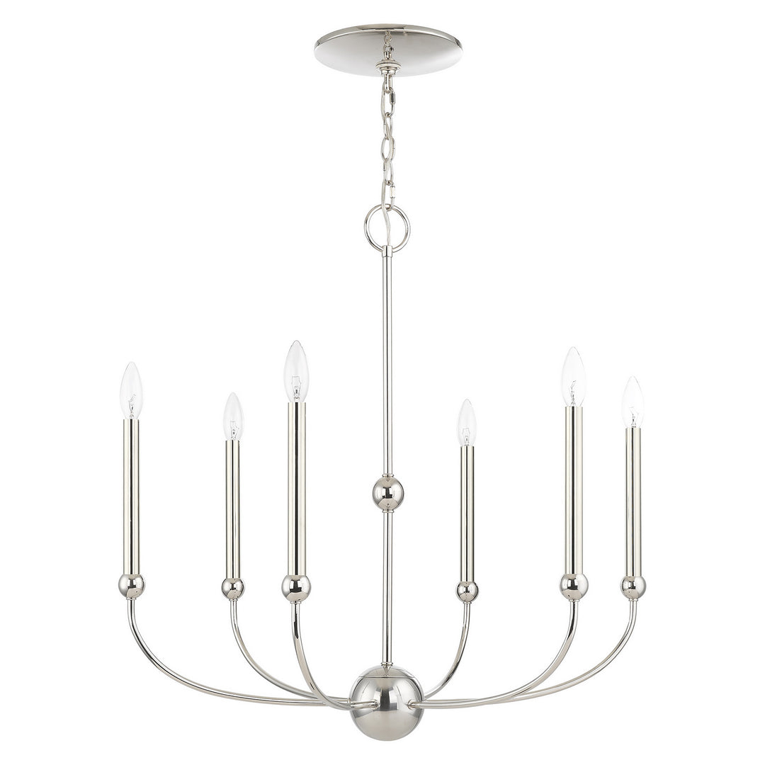 Livex Cortlandt 46316-35 Chandelier Light - Polished Nickel