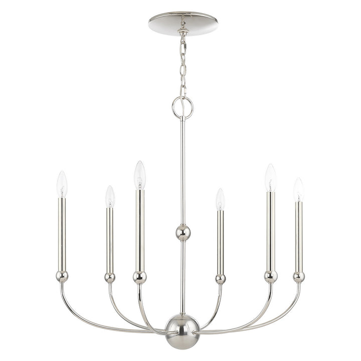 Livex Cortlandt 46316-35 Chandelier Light - Polished Nickel