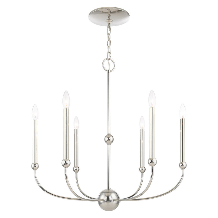 Livex Cortlandt 46316-35 Chandelier Light - Polished Nickel