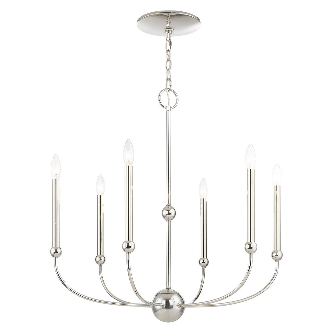 Livex Cortlandt 46316-35 Chandelier Light - Polished Nickel