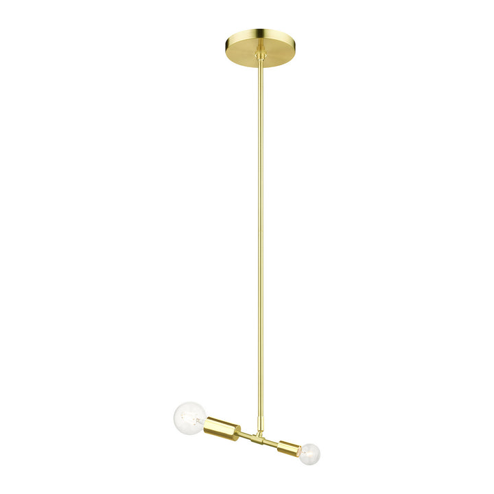Livex Blairwood 46432-12 Pendant Light - Satin Brass w/ Polished Brasss