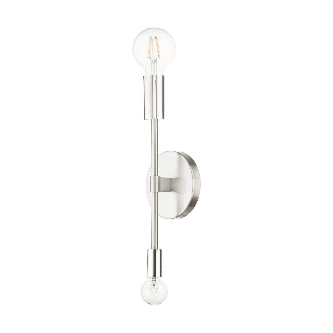 Livex Blairwood 46438-91 Wall Sconce Light - Brushed Nickel w/ Polished Nickels