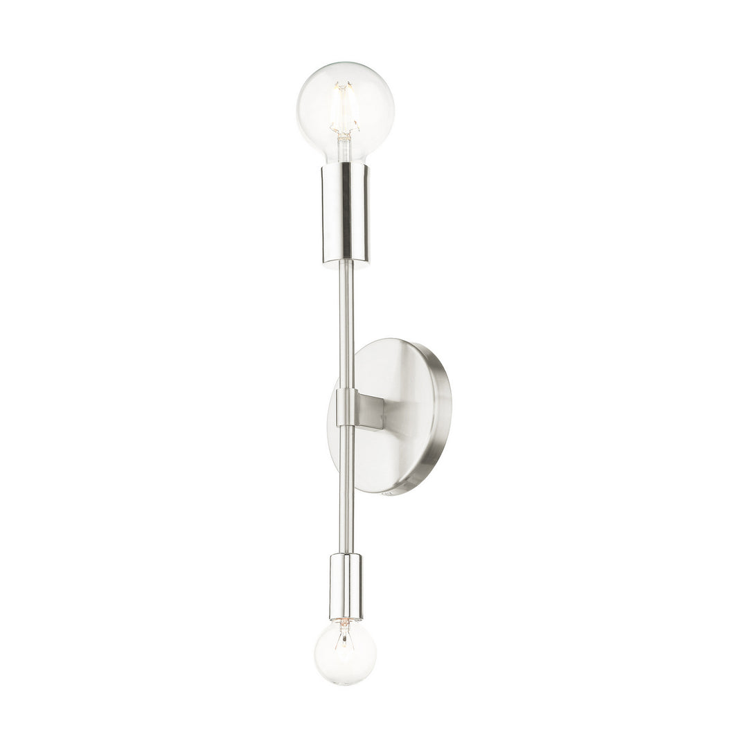 Livex Blairwood 46438-91 Wall Sconce Light - Brushed Nickel w/ Polished Nickels