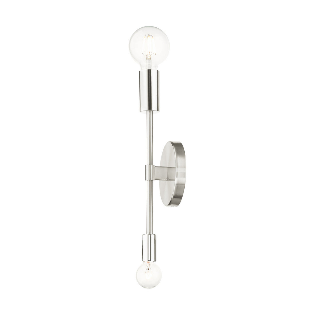 Livex Blairwood 46438-91 Wall Sconce Light - Brushed Nickel w/ Polished Nickels