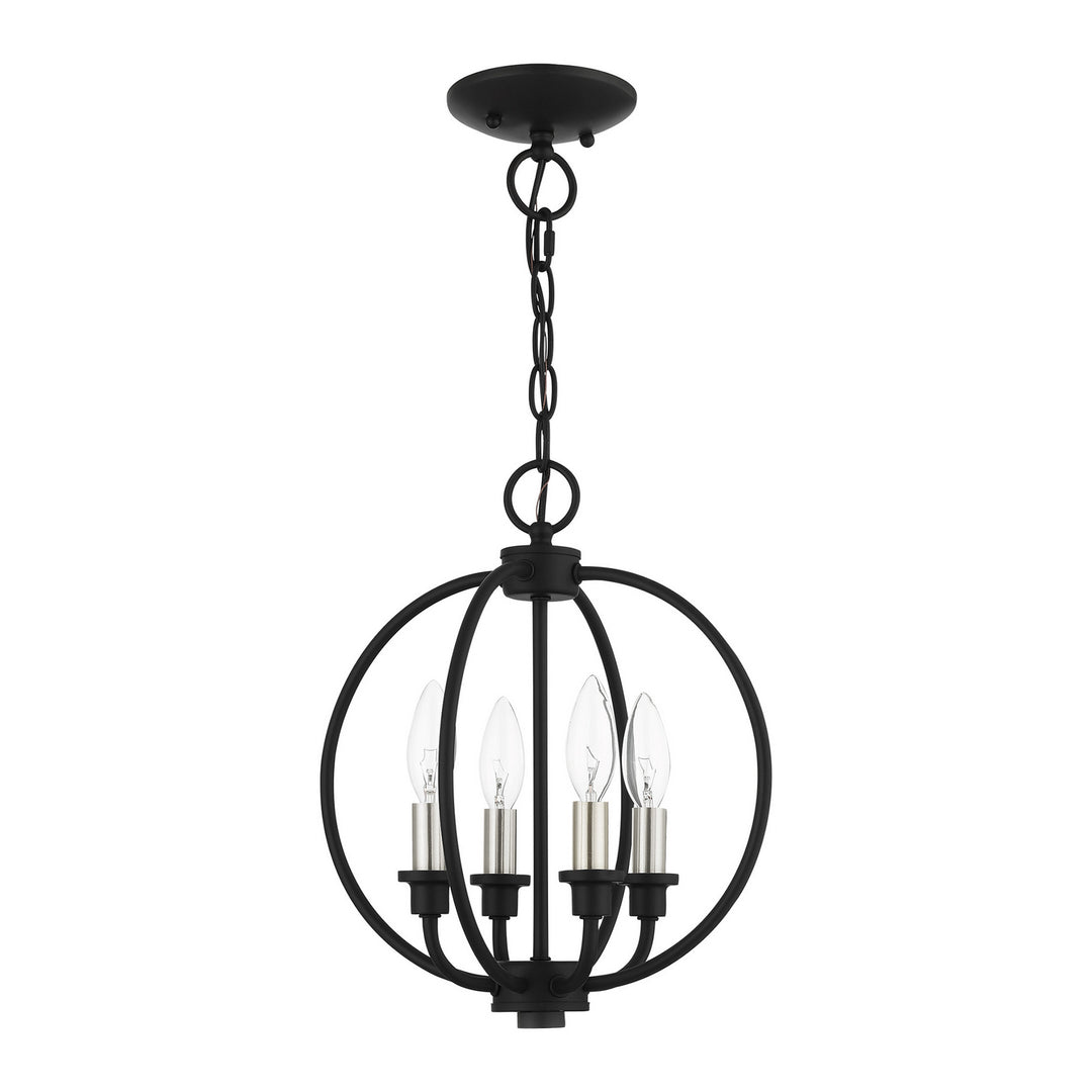 Livex Milania 4664-04 Ceiling Light - Black w/ Brushed Nickels