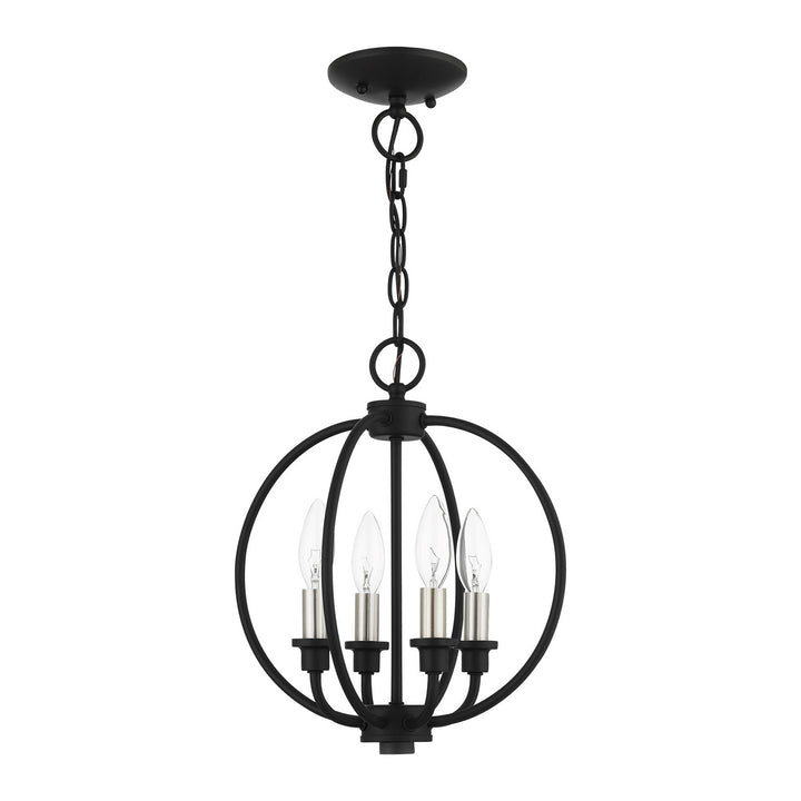 Livex Milania 4664-04 Ceiling Light - Black w/ Brushed Nickels