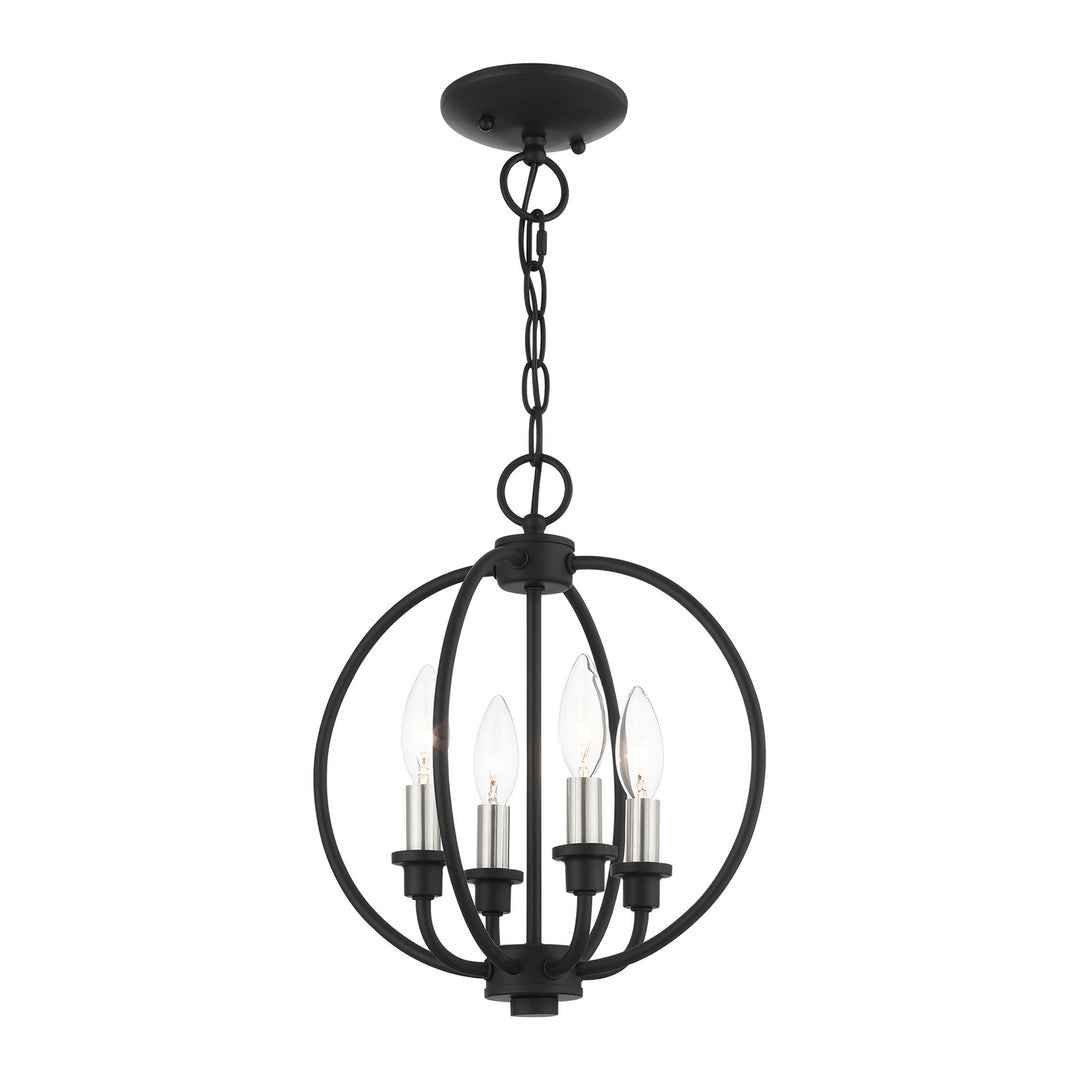 Livex Milania 4664-04 Ceiling Light - Black w/ Brushed Nickels