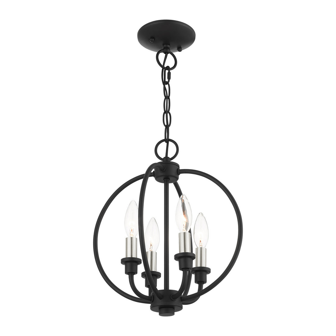 Livex Milania 4664-04 Ceiling Light - Black w/ Brushed Nickels