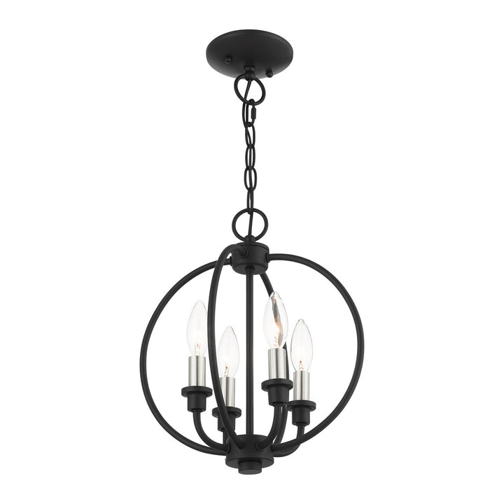 Livex Milania 4664-04 Ceiling Light - Black w/ Brushed Nickels