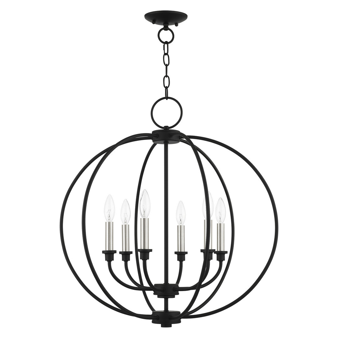 Livex Milania 4666-04 Chandelier Light - Black w/ Brushed Nickels