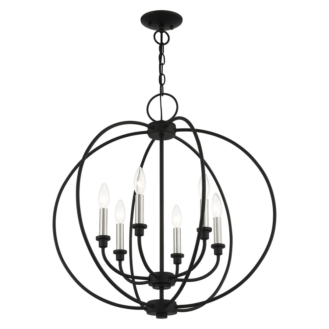 Livex Milania 4666-04 Chandelier Light - Black w/ Brushed Nickels