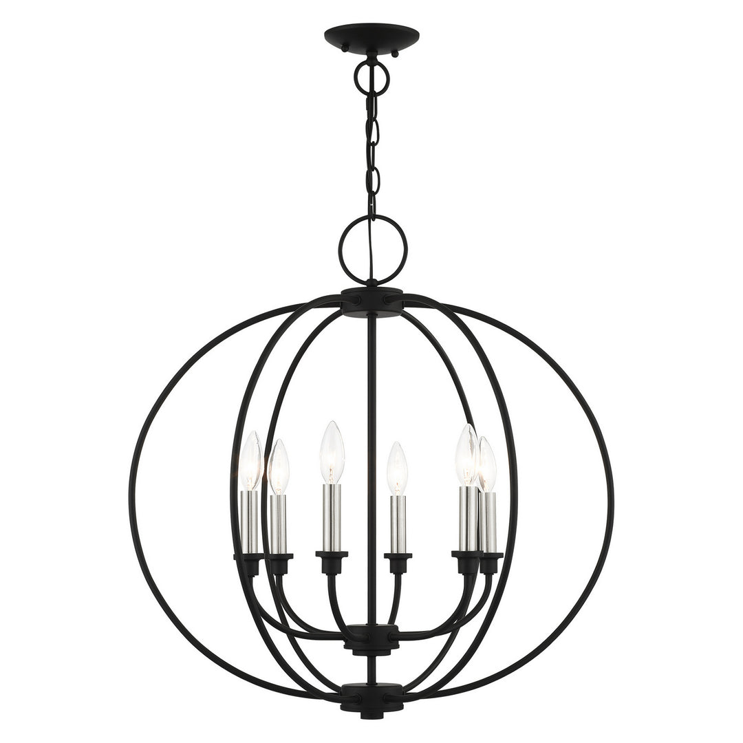 Livex Milania 4666-04 Chandelier Light - Black w/ Brushed Nickels