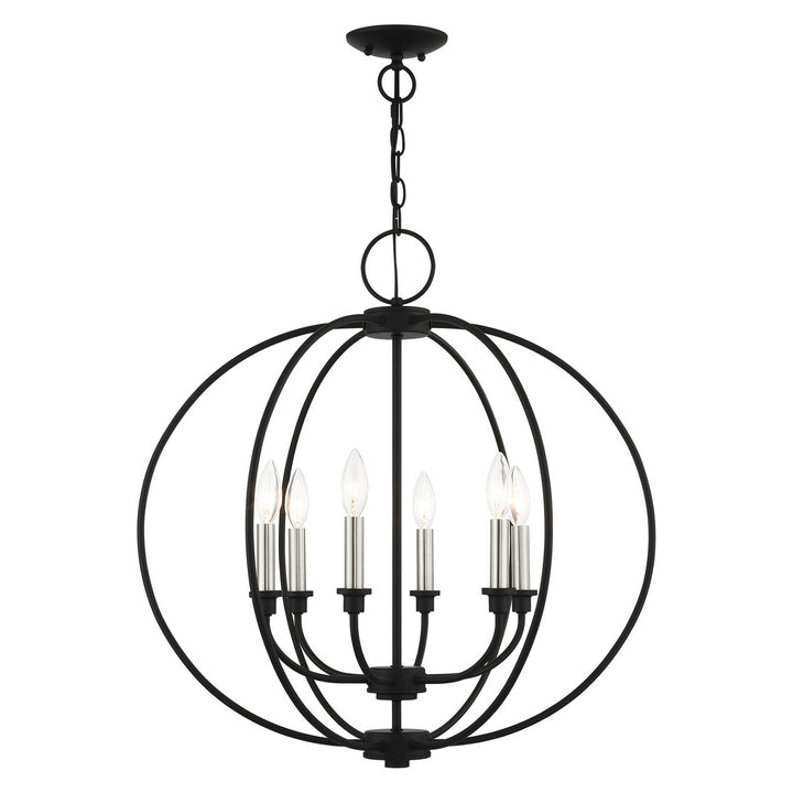 Livex Milania 4666-04 Chandelier Light - Black w/ Brushed Nickels