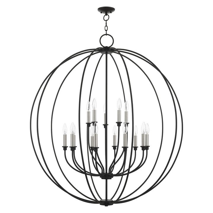 Livex Milania 46690-04 Chandelier Light - Black w/ Brushed Nickels