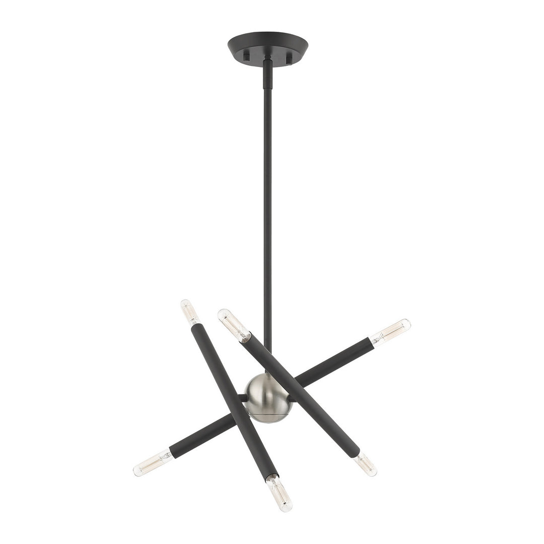 Livex Soho 46773-76 Chandelier Light - Scandinavian Gray w/ Brushed Nickels