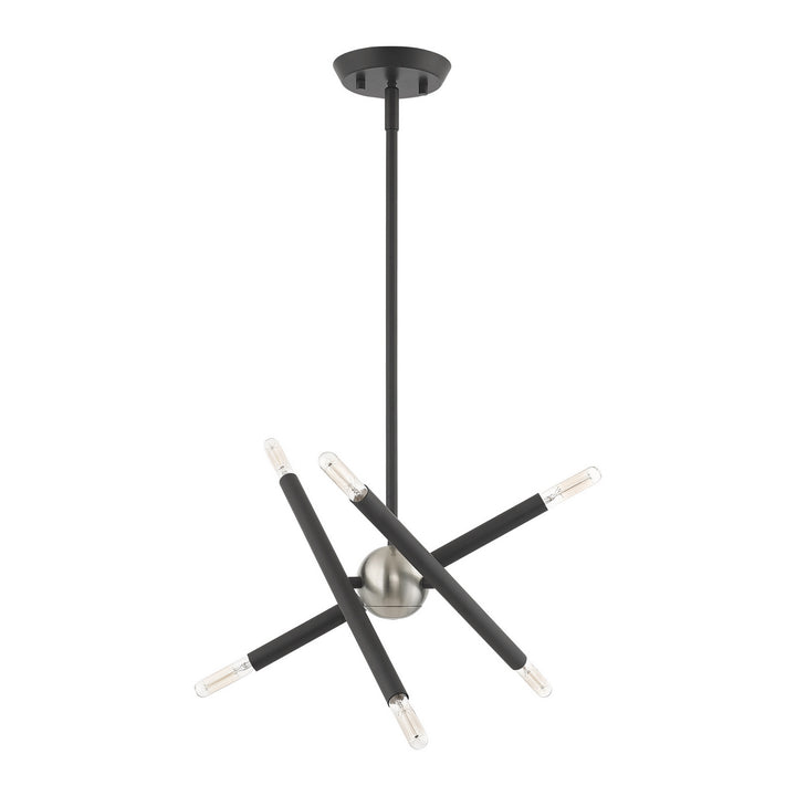 Livex Soho 46773-76 Chandelier Light - Scandinavian Gray w/ Brushed Nickels