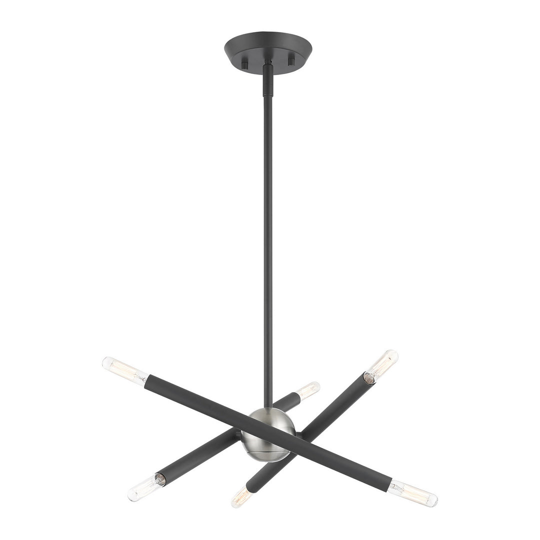Livex Soho 46773-76 Chandelier Light - Scandinavian Gray w/ Brushed Nickels