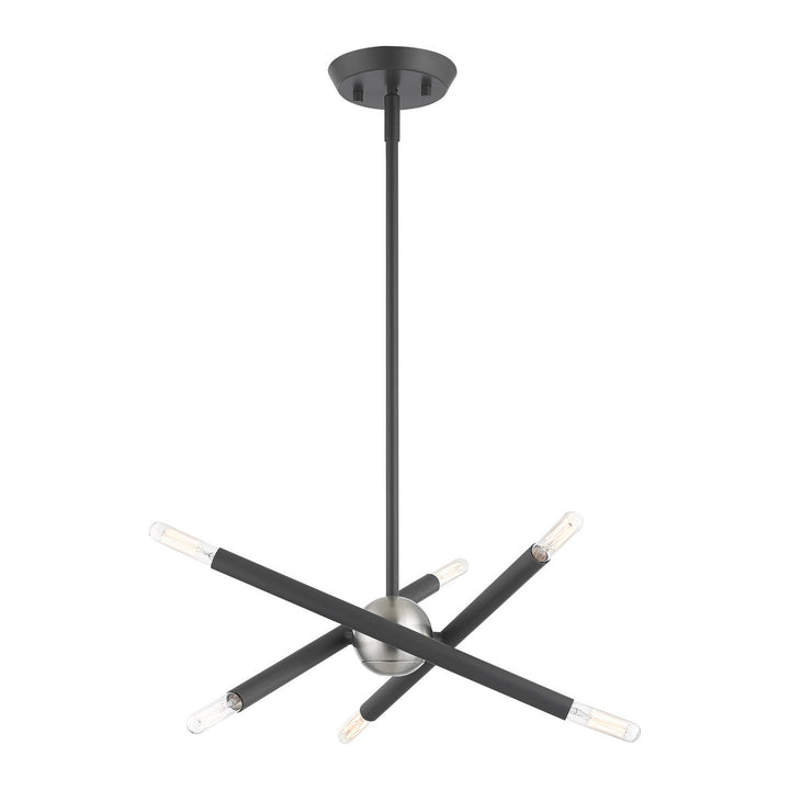 Livex Soho 46773-76 Chandelier Light - Scandinavian Gray w/ Brushed Nickels
