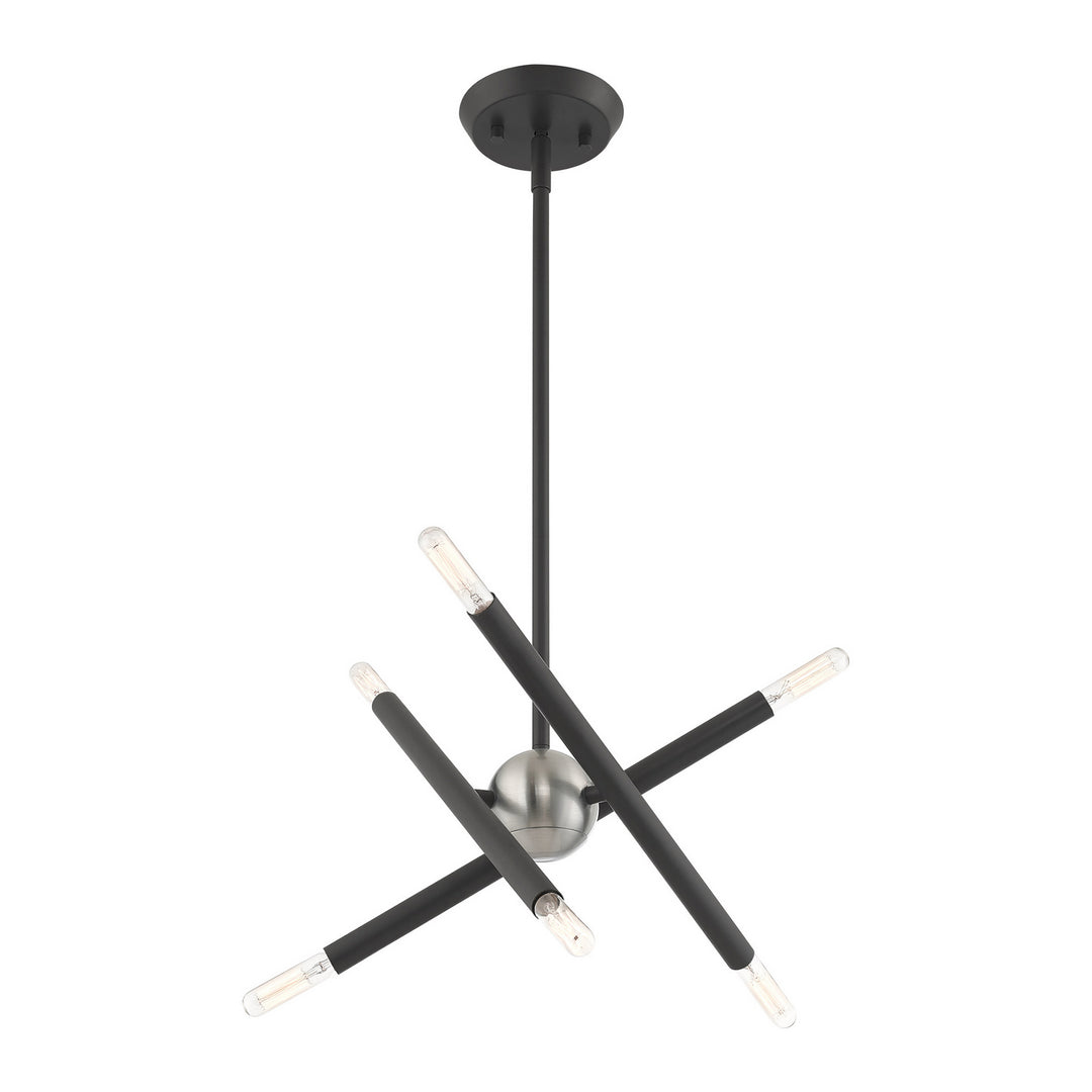 Livex Soho 46773-76 Chandelier Light - Scandinavian Gray w/ Brushed Nickels