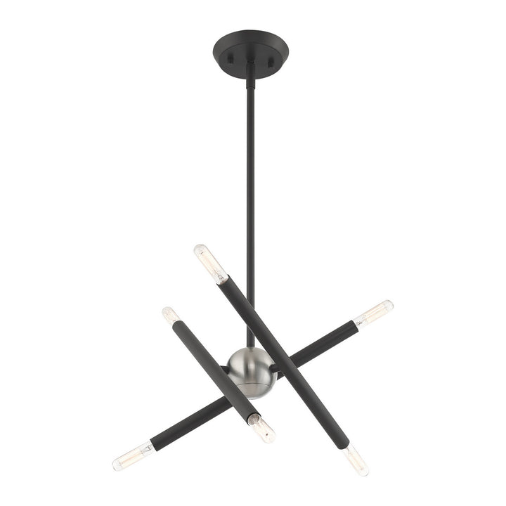 Livex Soho 46773-76 Chandelier Light - Scandinavian Gray w/ Brushed Nickels