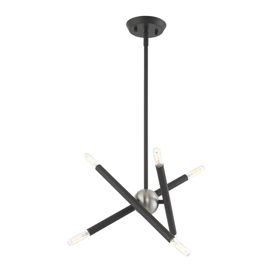 Livex Soho 46773-76 Chandelier Light - Scandinavian Gray w/ Brushed Nickels