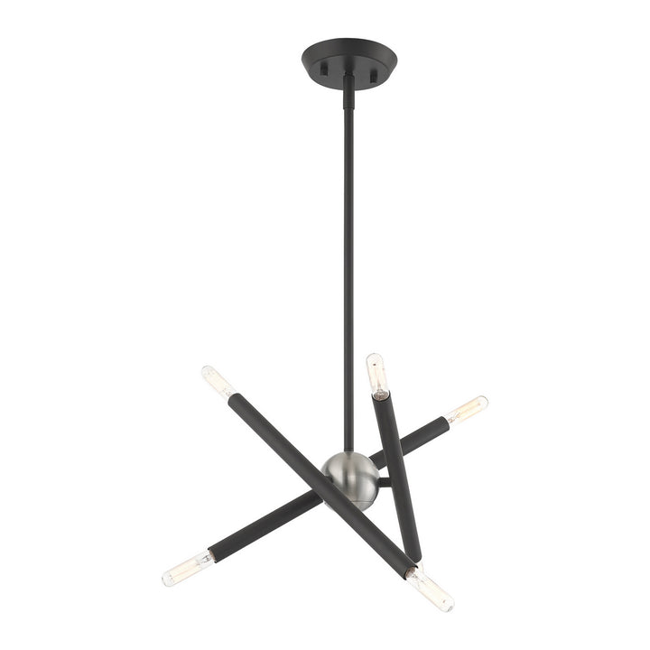 Livex Soho 46773-76 Chandelier Light - Scandinavian Gray w/ Brushed Nickels