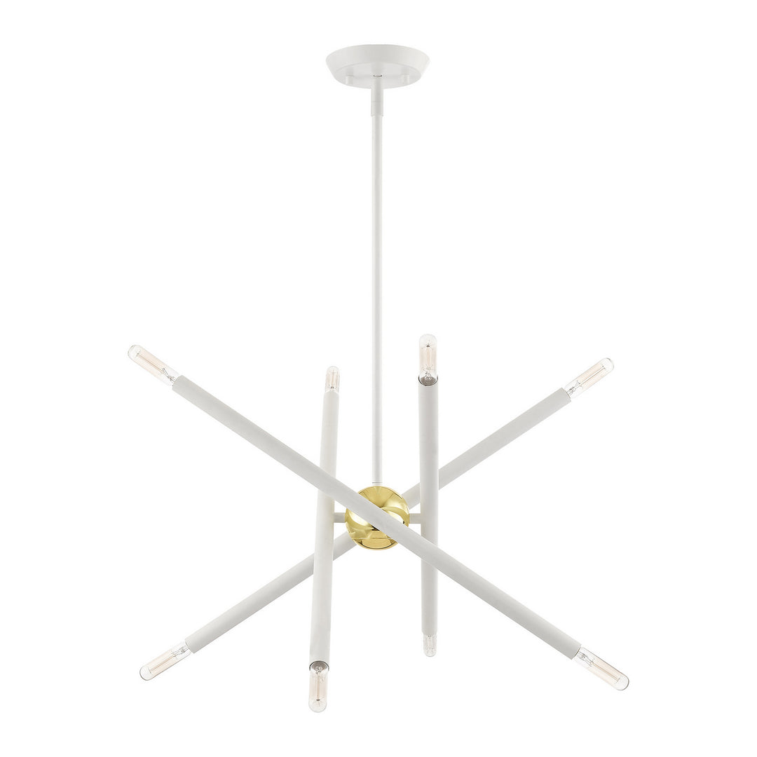 Livex Soho 46774-03 Chandelier Light - White w/ Polished Brasss
