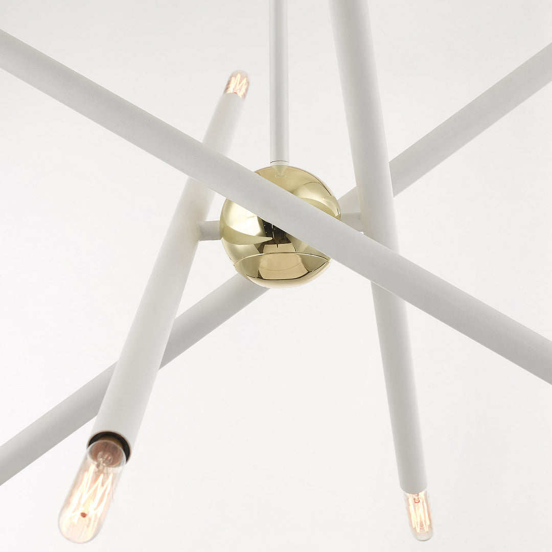 Livex Soho 46774-03 Chandelier Light - White w/ Polished Brasss