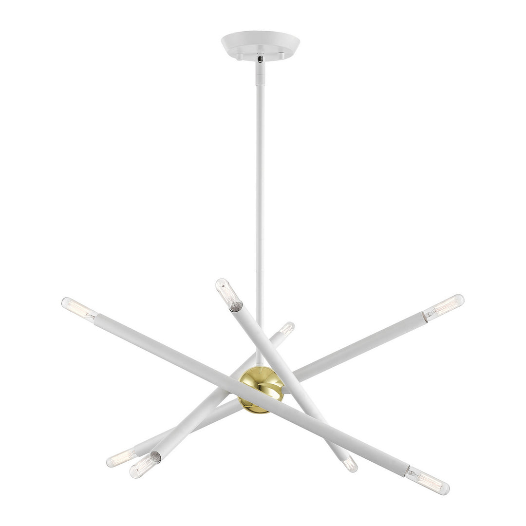 Livex Soho 46774-03 Chandelier Light - White w/ Polished Brasss