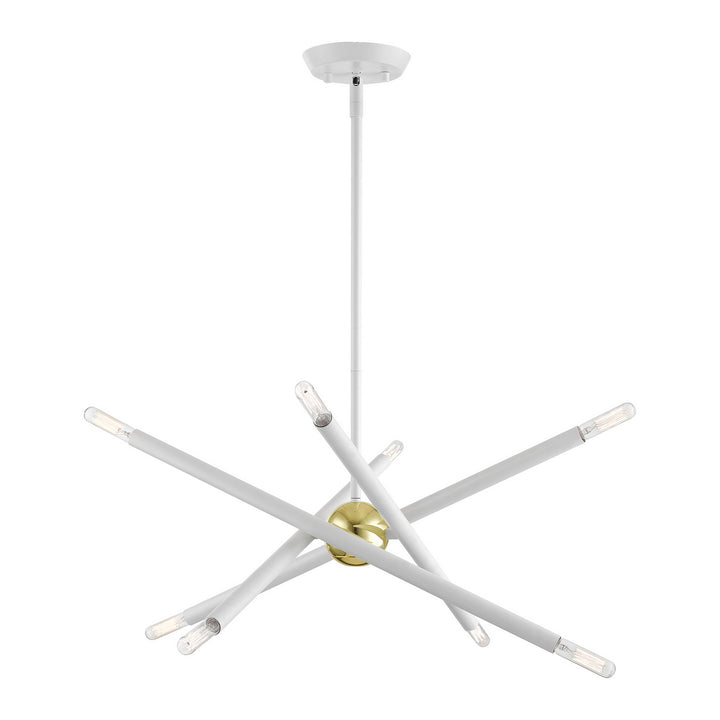 Livex Soho 46774-03 Chandelier Light - White w/ Polished Brasss