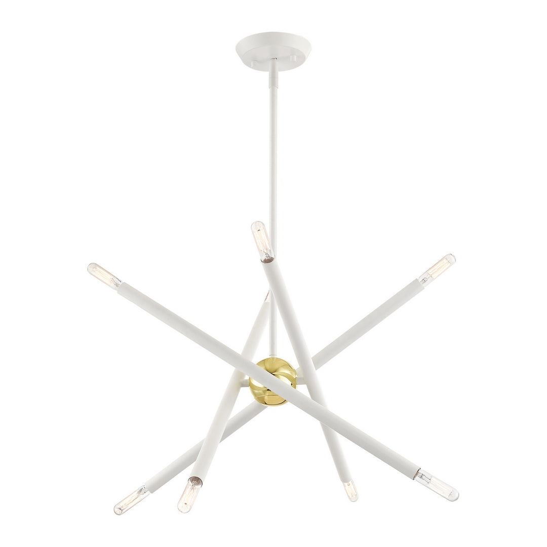 Livex Soho 46774-03 Chandelier Light - White w/ Polished Brasss