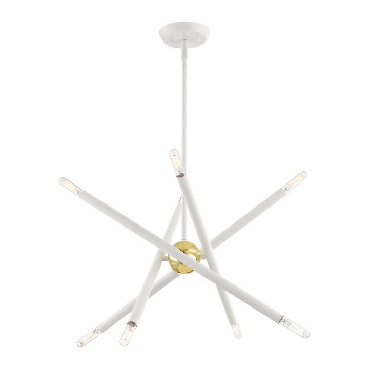 Livex Soho 46774-03 Chandelier Light - White w/ Polished Brasss