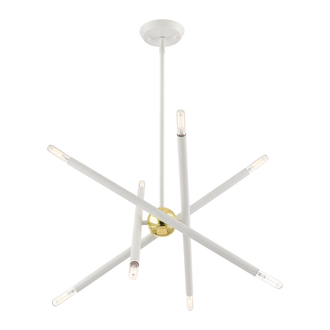 Livex Soho 46774-03 Chandelier Light - White w/ Polished Brasss