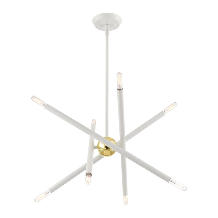 Livex Soho 46774-03 Chandelier Light - White w/ Polished Brasss