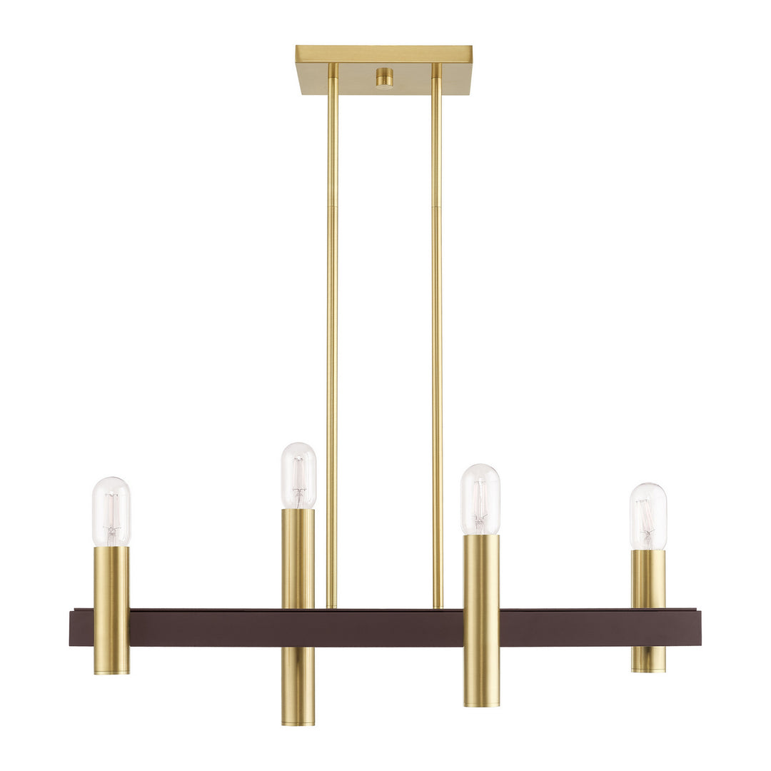 Livex Helsinki 46864-12 Pendant Light - Satin Brass w/ Bronzes