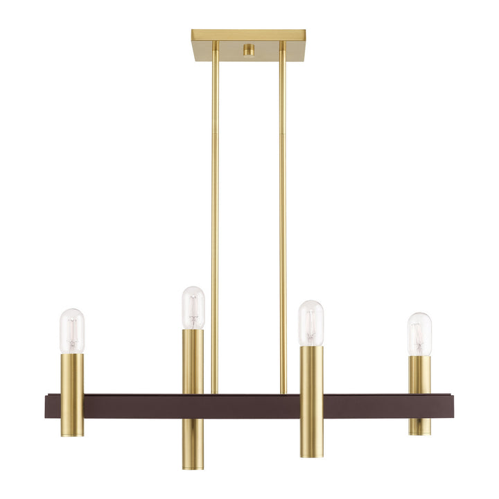 Livex Helsinki 46864-12 Pendant Light - Satin Brass w/ Bronzes