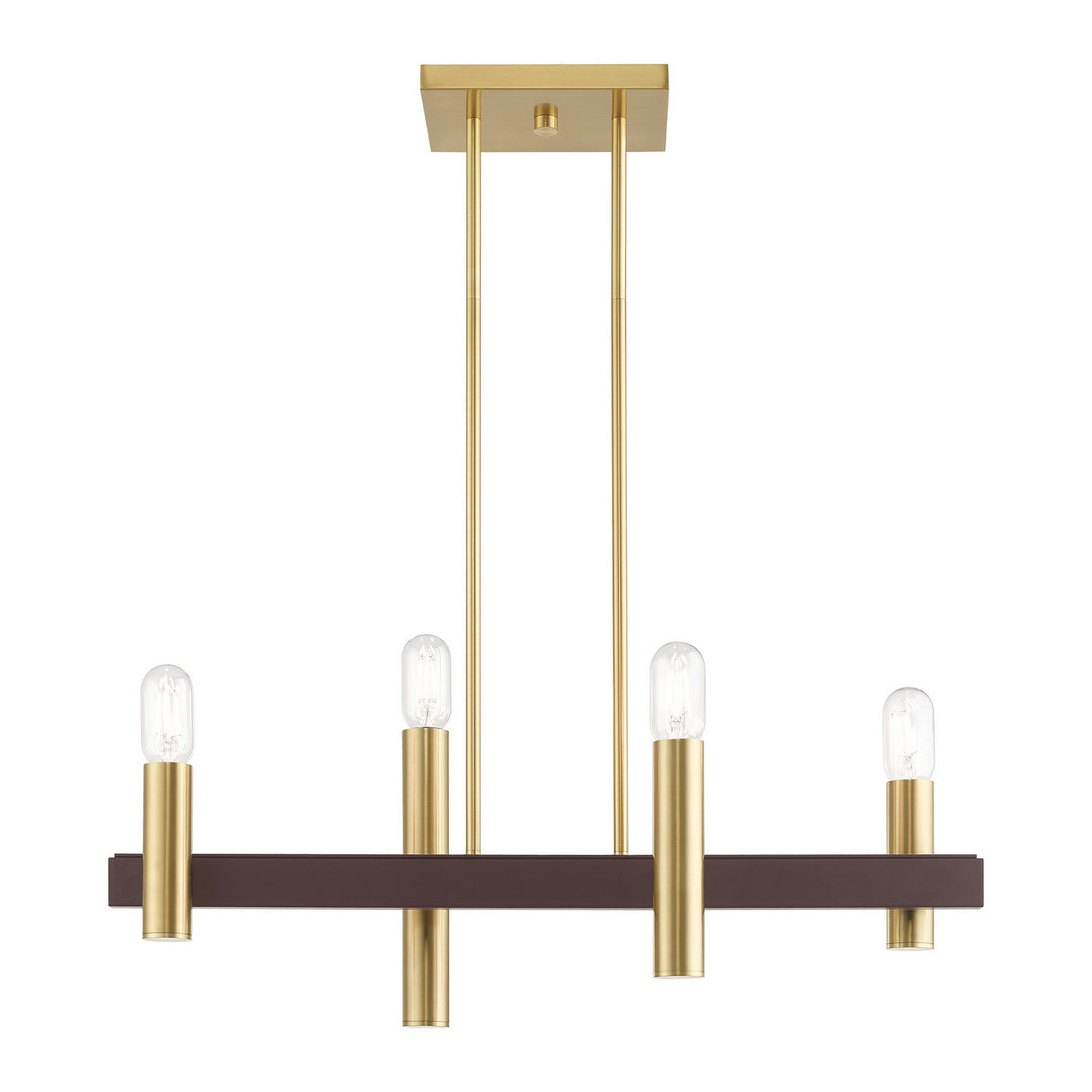 Livex Helsinki 46864-12 Pendant Light - Satin Brass w/ Bronzes