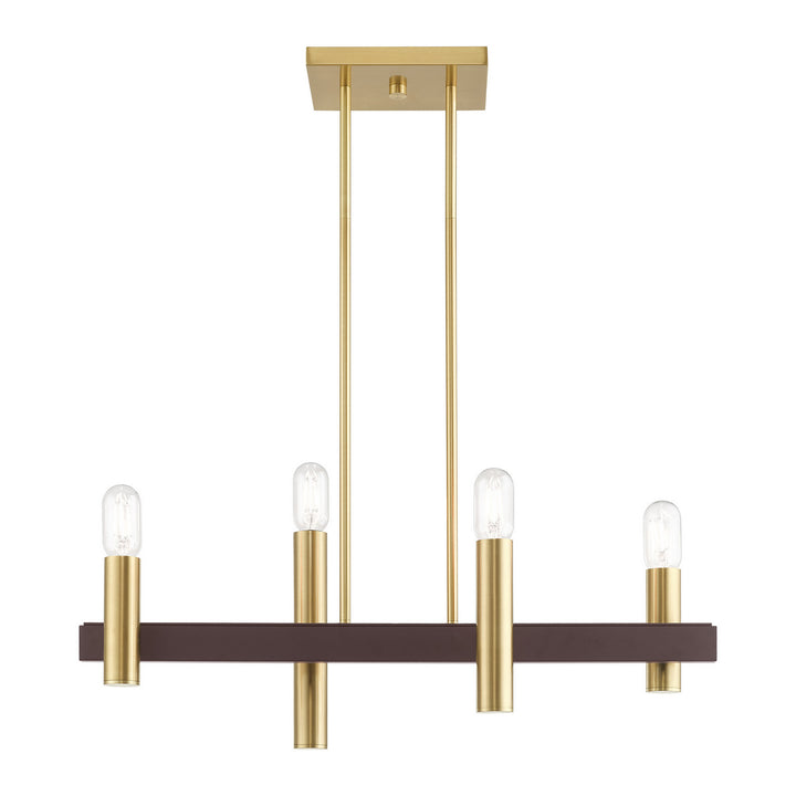 Livex Helsinki 46864-12 Pendant Light - Satin Brass w/ Bronzes