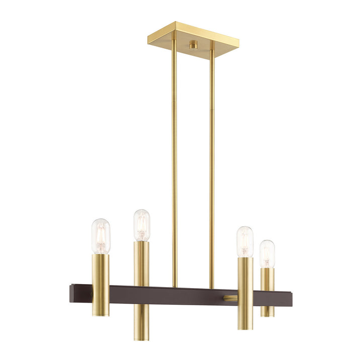 Livex Helsinki 46864-12 Pendant Light - Satin Brass w/ Bronzes