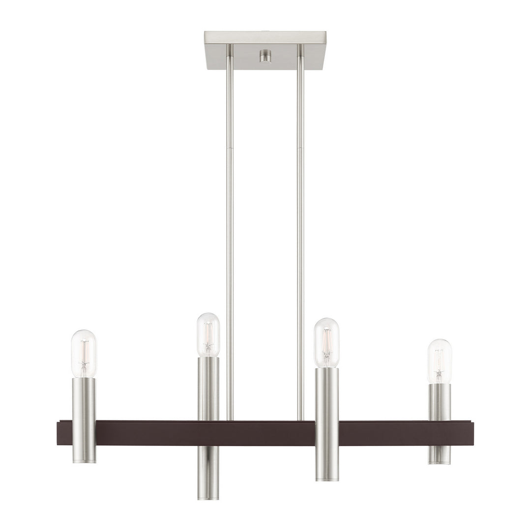 Livex Helsinki 46864-91 Pendant Light - Brushed Nickel w/ Bronzes