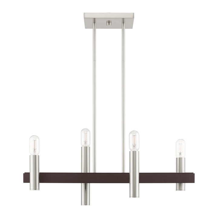 Livex Helsinki 46864-91 Pendant Light - Brushed Nickel w/ Bronzes
